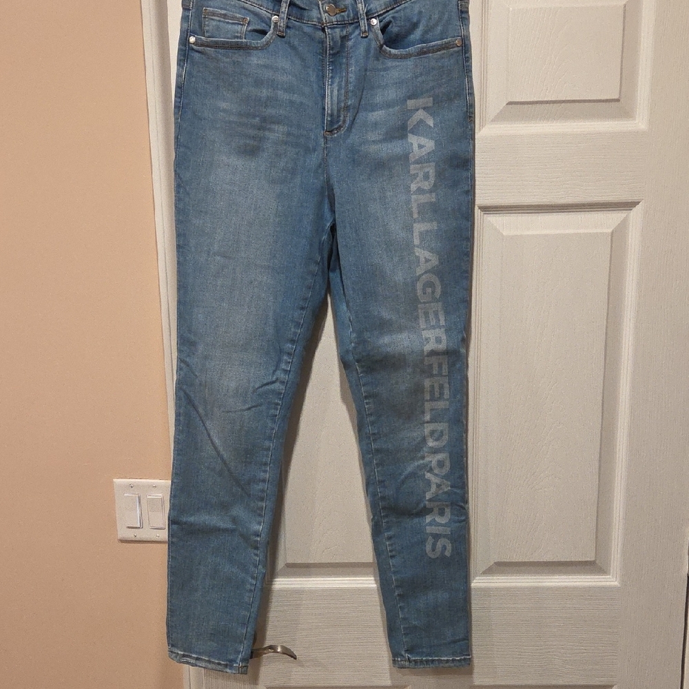 Karl Lagerfeld Light Blue Skinny Jeans with Side Logo